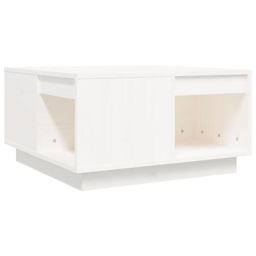Sofabord 60x61x32,5 cm massivt fyrretræ hvid