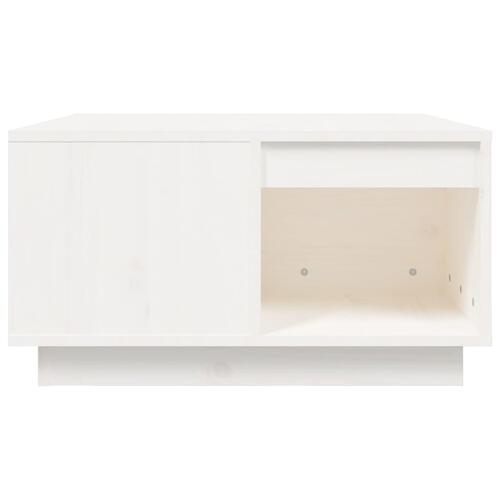Sofabord 60x61x32,5 cm massivt fyrretræ hvid