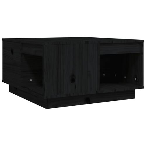Sofabord 60x61x32,5 cm massivt fyrretræ sort