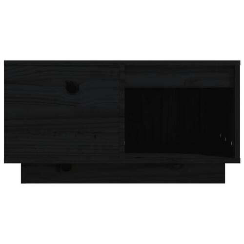 Sofabord 60x61x32,5 cm massivt fyrretræ sort