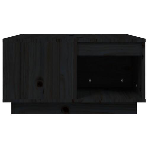 Sofabord 60x61x32,5 cm massivt fyrretræ sort