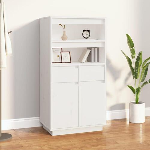Højskab 60x40x116,5 cm massivt fyrretræ hvid