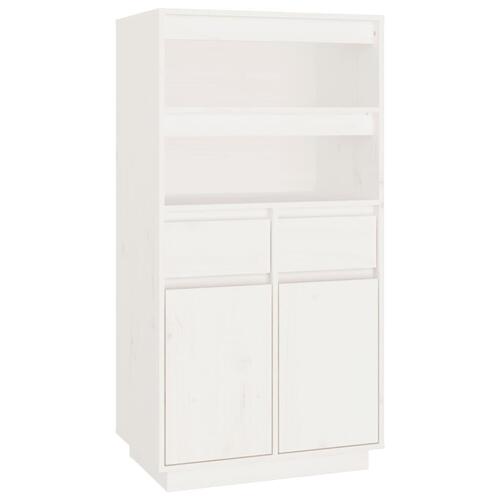 Højskab 60x40x116,5 cm massivt fyrretræ hvid