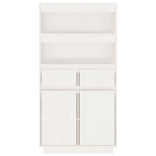 Højskab 60x40x116,5 cm massivt fyrretræ hvid