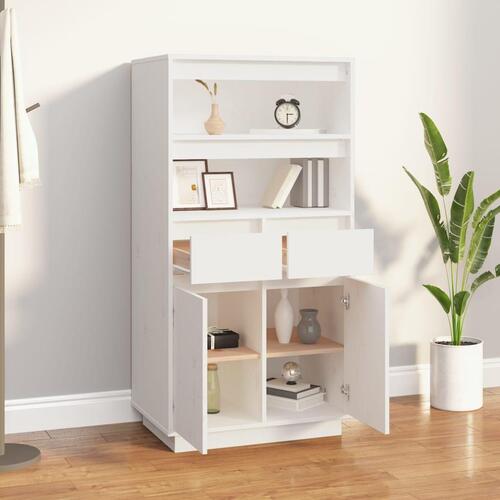 Højskab 60x40x116,5 cm massivt fyrretræ hvid