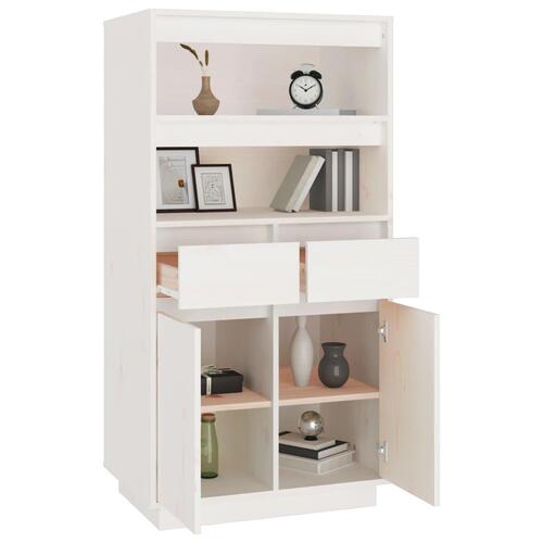 Højskab 60x40x116,5 cm massivt fyrretræ hvid