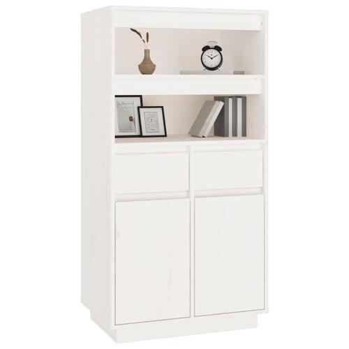Højskab 60x40x116,5 cm massivt fyrretræ hvid