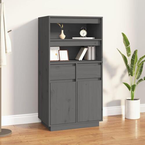 Højskab 60x40x116,5 cm massivt fyrretræ grå
