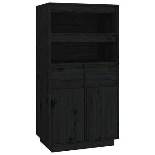 Højskab 60x40x116,5 cm massivt fyrretræ sort