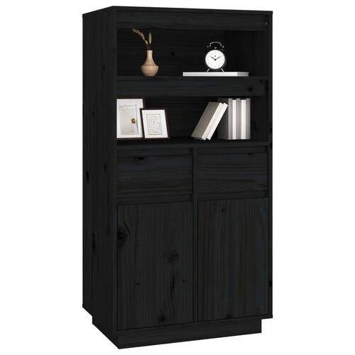 Højskab 60x40x116,5 cm massivt fyrretræ sort