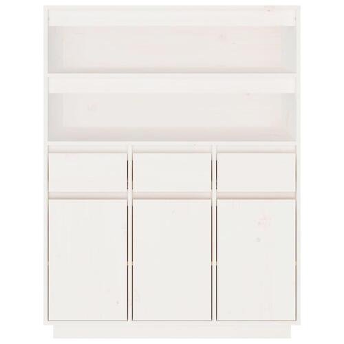 Højskab 89x40x116,5 cm massivt fyrretræ hvid