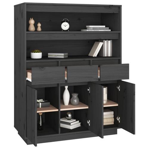 Højskab 89x40x116,5 cm massivt fyrretræ grå