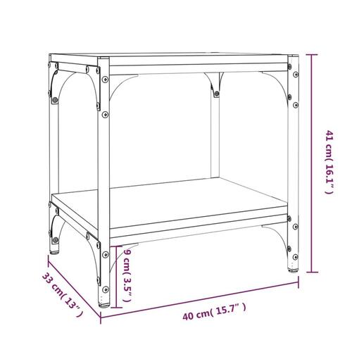 Tv-bord 40x33x41 cm konstrueret træ og stål sort