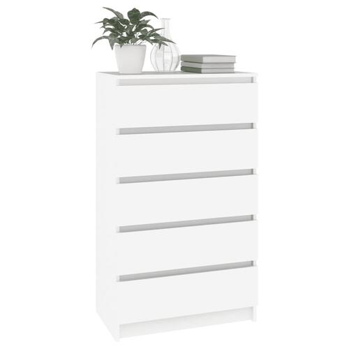 Skuffeskab 60x36x103 cm konstrueret træ hvid