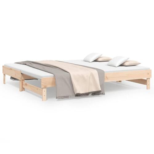 Daybed med udtræk 2x(100x200) cm massivt fyrretræ