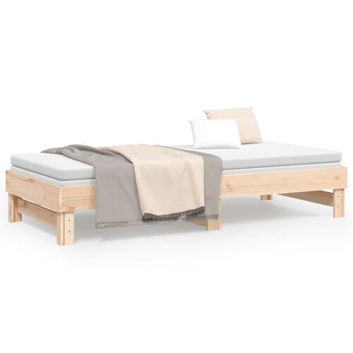 Daybed med udtræk 2x(100x200) cm massivt fyrretræ