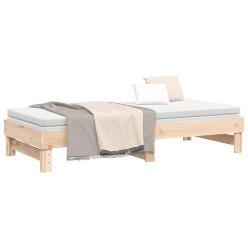 Daybed med udtræk 2x(100x200) cm massivt fyrretræ