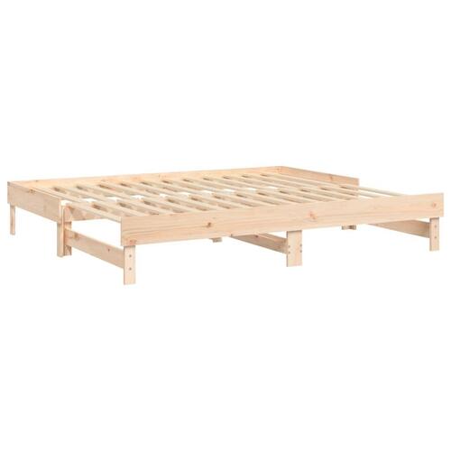 Daybed med udtræk 2x(100x200) cm massivt fyrretræ