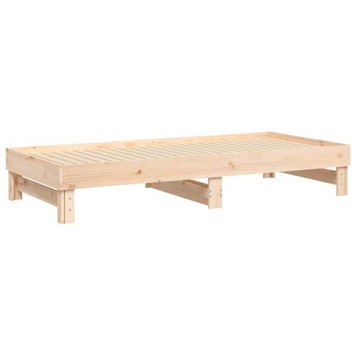 Daybed med udtræk 2x(100x200) cm massivt fyrretræ