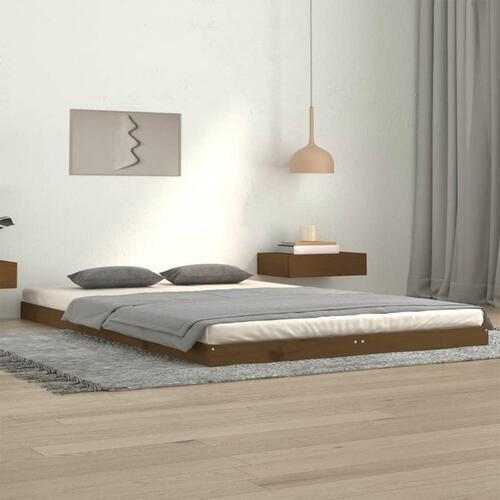 Sengeramme 120x200 cm massivt fyrretræ gyldenbrun