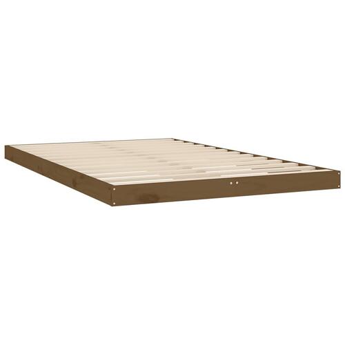 Sengeramme 120x200 cm massivt fyrretræ gyldenbrun