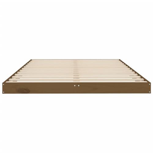 Sengeramme 120x200 cm massivt fyrretræ gyldenbrun