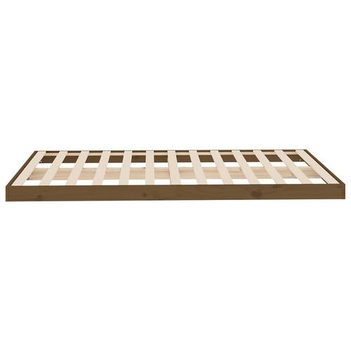Sengeramme 120x200 cm massivt fyrretræ gyldenbrun