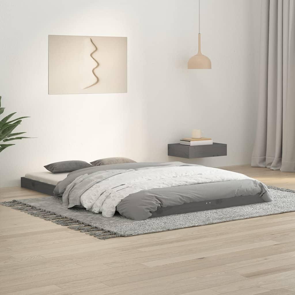 Sengeramme 120x190 cm Small Double massivt fyrretræ grå