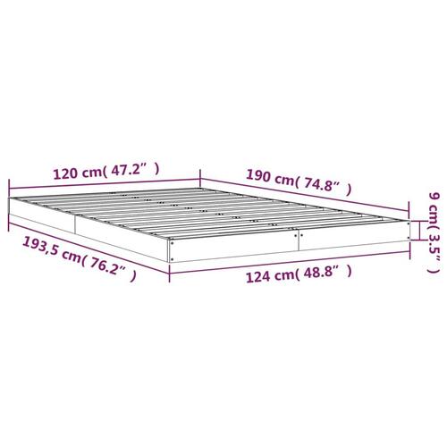 Sengeramme 120x190 cm Small Double massivt fyrretræ grå
