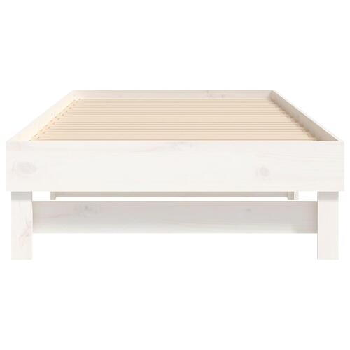 Daybed med udtræk 2x(90x200) cm massivt fyrretræ hvid