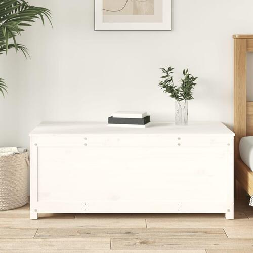 Opbevaringskasse 110x50x45,5 cm massivt fyrretræ hvid