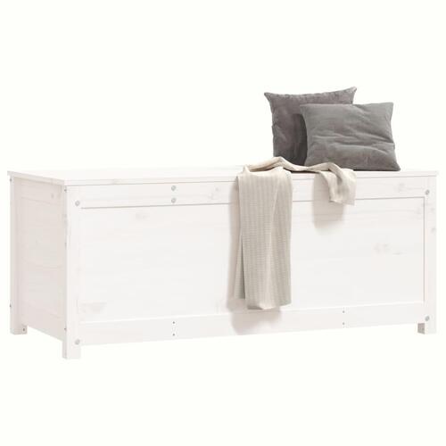 Opbevaringskasse 110x50x45,5 cm massivt fyrretræ hvid