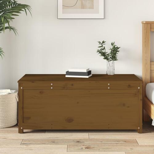 Opbevaringskasse 110x50x45,5 cm massivt fyrretræ gyldenbrun