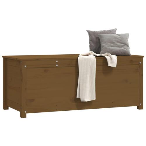 Opbevaringskasse 110x50x45,5 cm massivt fyrretræ gyldenbrun