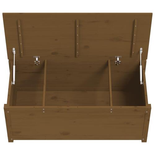 Opbevaringskasse 110x50x45,5 cm massivt fyrretræ gyldenbrun