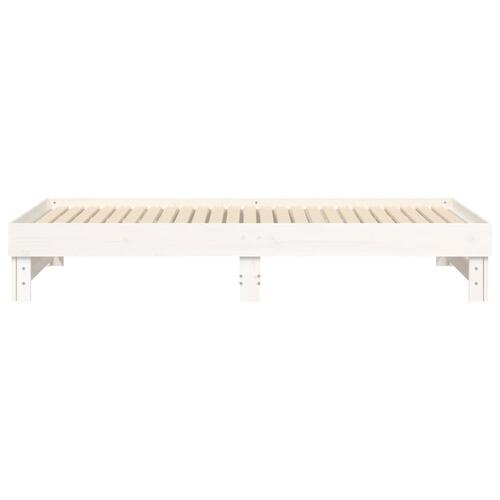 Daybed med udtræk 2x(80x200) cm massivt fyrretræ hvid