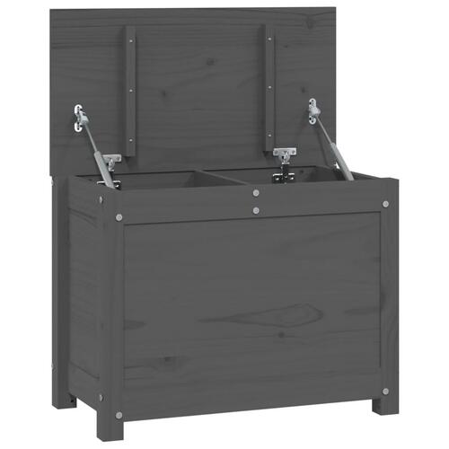 Opbevaringskasse 60x32x45,5 cm massivt fyrretræ grå