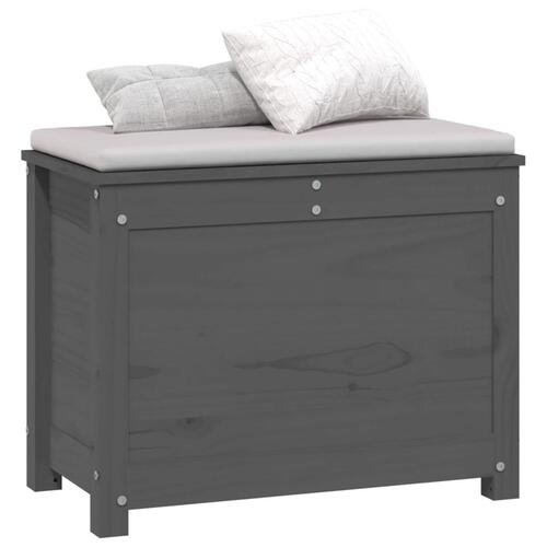 Opbevaringskasse 60x32x45,5 cm massivt fyrretræ grå