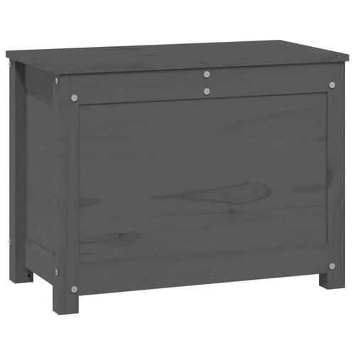 Opbevaringskasse 60x32x45,5 cm massivt fyrretræ grå