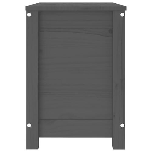 Opbevaringskasse 60x32x45,5 cm massivt fyrretræ grå