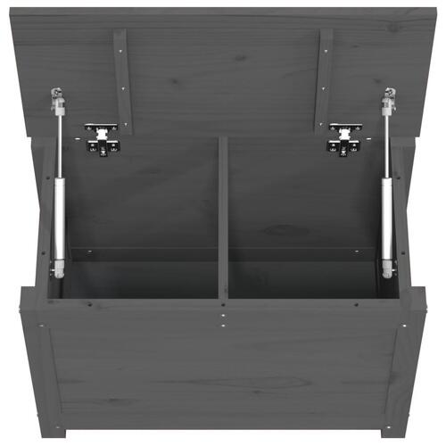 Opbevaringskasse 60x32x45,5 cm massivt fyrretræ grå