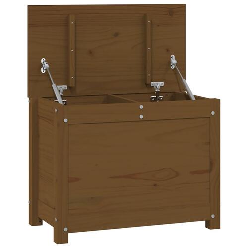 Opbevaringskasse 60x32x45,5 cm massivt fyrretræ gyldenbrun
