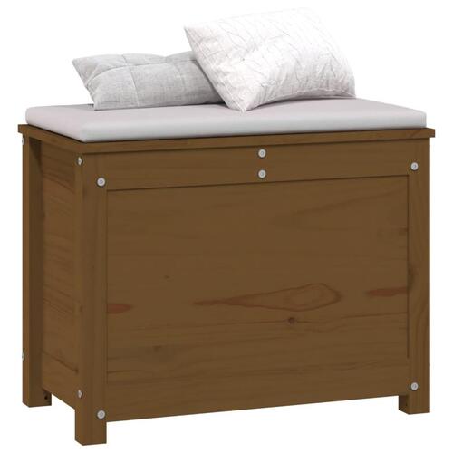 Opbevaringskasse 60x32x45,5 cm massivt fyrretræ gyldenbrun
