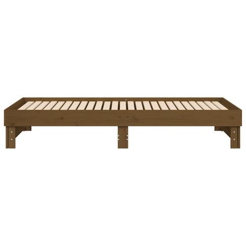 Daybed med udtræk 2x(80x200) cm massivt fyrretræ gyldenbrun