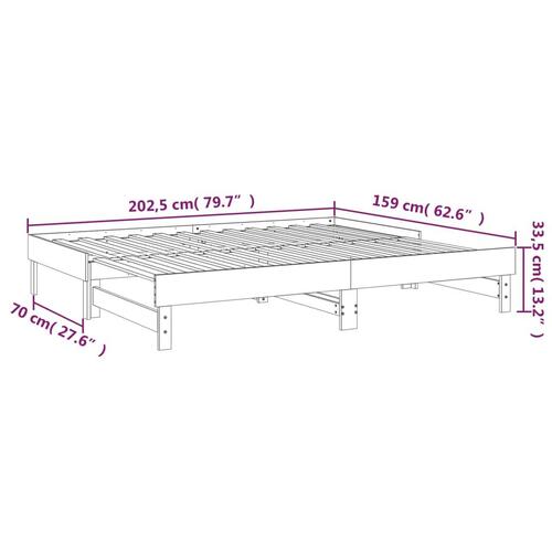 Daybed med udtræk 2x(80x200) cm massivt fyrretræ sort