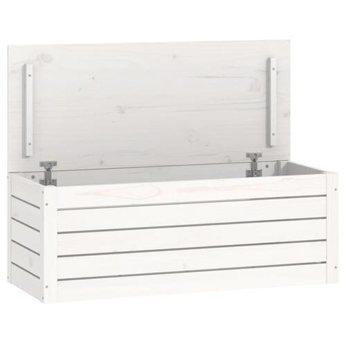 Opbevaringskasse 89x36,5x33 cm massivt fyrretræ hvid