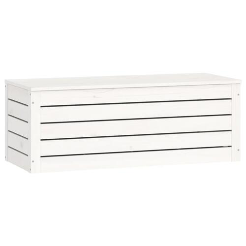 Opbevaringskasse 89x36,5x33 cm massivt fyrretræ hvid