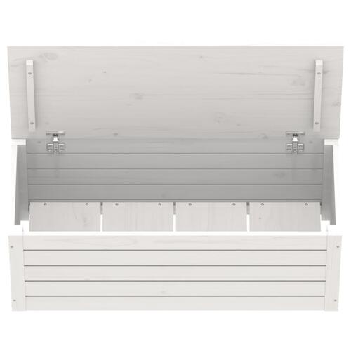 Opbevaringskasse 89x36,5x33 cm massivt fyrretræ hvid