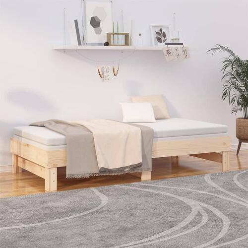 Daybed med udtræk 2x(90x190) cm massivt fyrretræ
