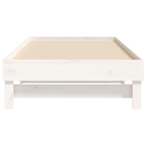 Daybed med udtræk 2x(90x190) cm massivt fyrretræ hvid